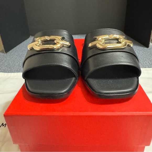 Ferragamo Priscilla Slip On Open Toe Slide Sandal in Black - Picture 7 of 16